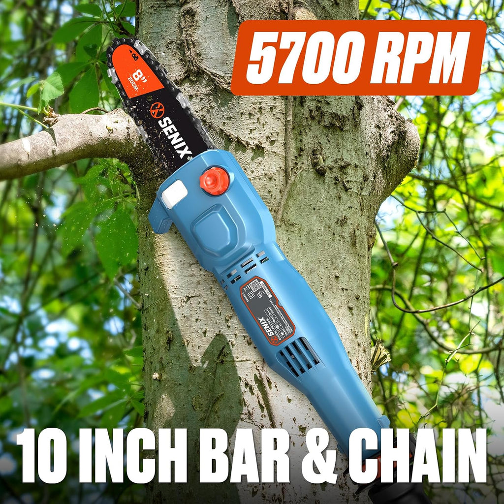 8A Corded Electric Pole Saw, 8 Inch Telescoping Pole Chainsaw 14ft Max Reach, Lightweight Tree Trimmer for High
