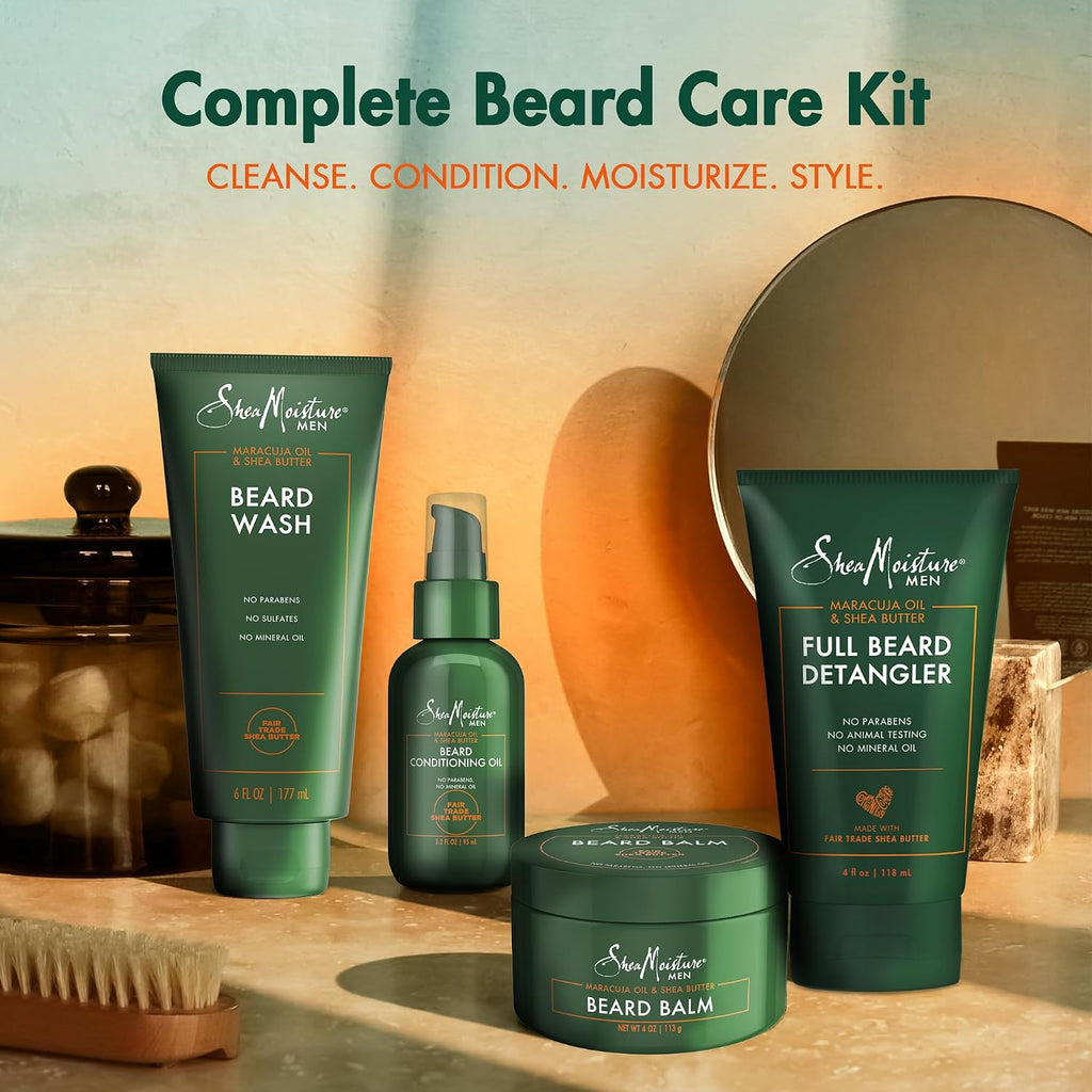 SheaMoisture Beard Kit (Wash, Oil, Detangler & Balm), Gifts for Men | Beard Care Kit for Men with Beard Wash