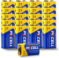 9V Batteries 100 Pack 9 Volt Battery for Smoke Alarms | Carbon Zinc 6F22 Square Battery