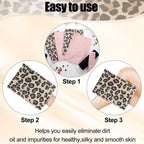 12 Pack Korean Exfoliating Mitts, Body Scrub, 8 x 5.5 in, Leopard