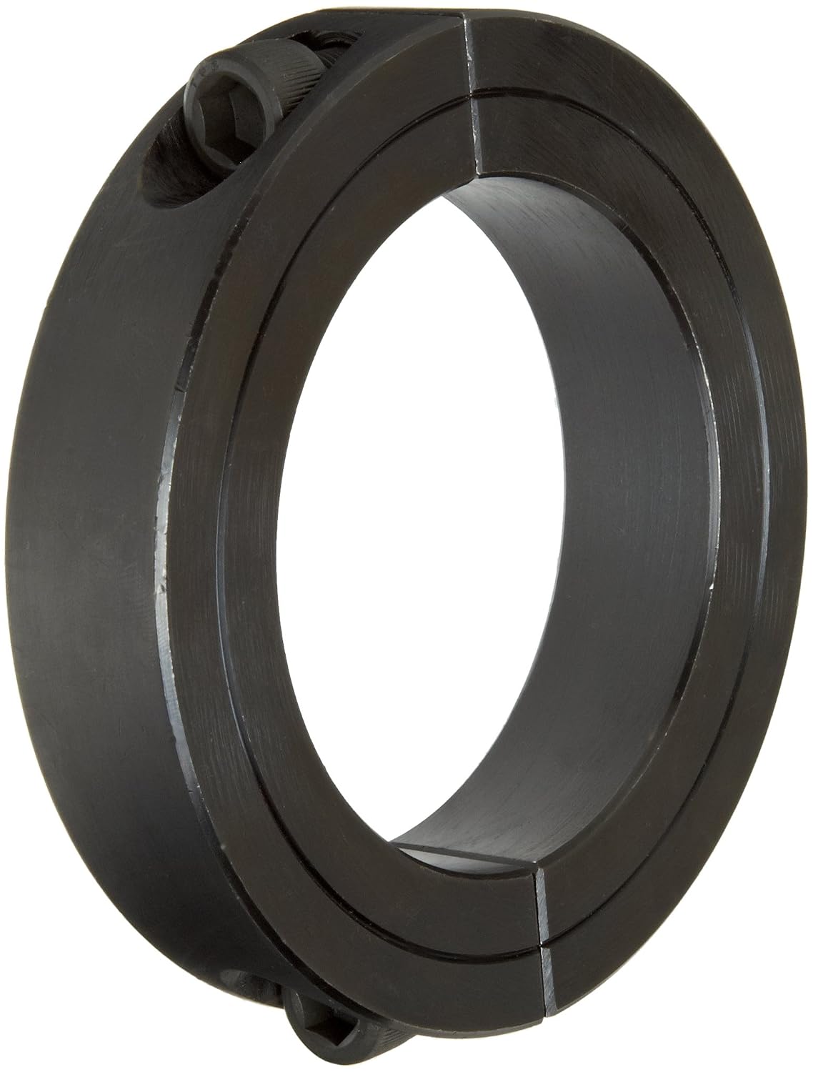 2C-300 Black Oxide Plated Steel Two-Piece Clamping Collar, 3" Bore Size, 4-1/4" Outside Diameter, 3/8"-24 x 1-1/4" Set Screw