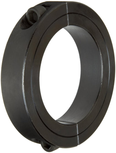 Climax Metals 2C-237 Black Oxide Plated Steel Two-Piece Clamping Collar, 2-3/8" Bore Size, 3-1/2" Outside Diameter, 5/16"-24 x 1" Set Screw