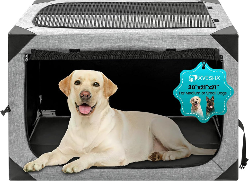 Dog Crate,30x21x21 Inch Large Dog Crate for Large or Medium Dogs, Portable and Foldable Design of Dog Cage, Perfect