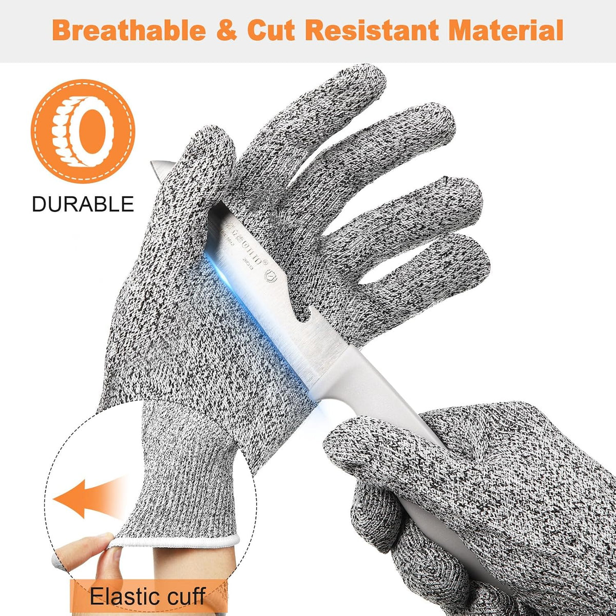 20 Pairs Cut Resistant Gloves Level 5 Protection Safety Work,L