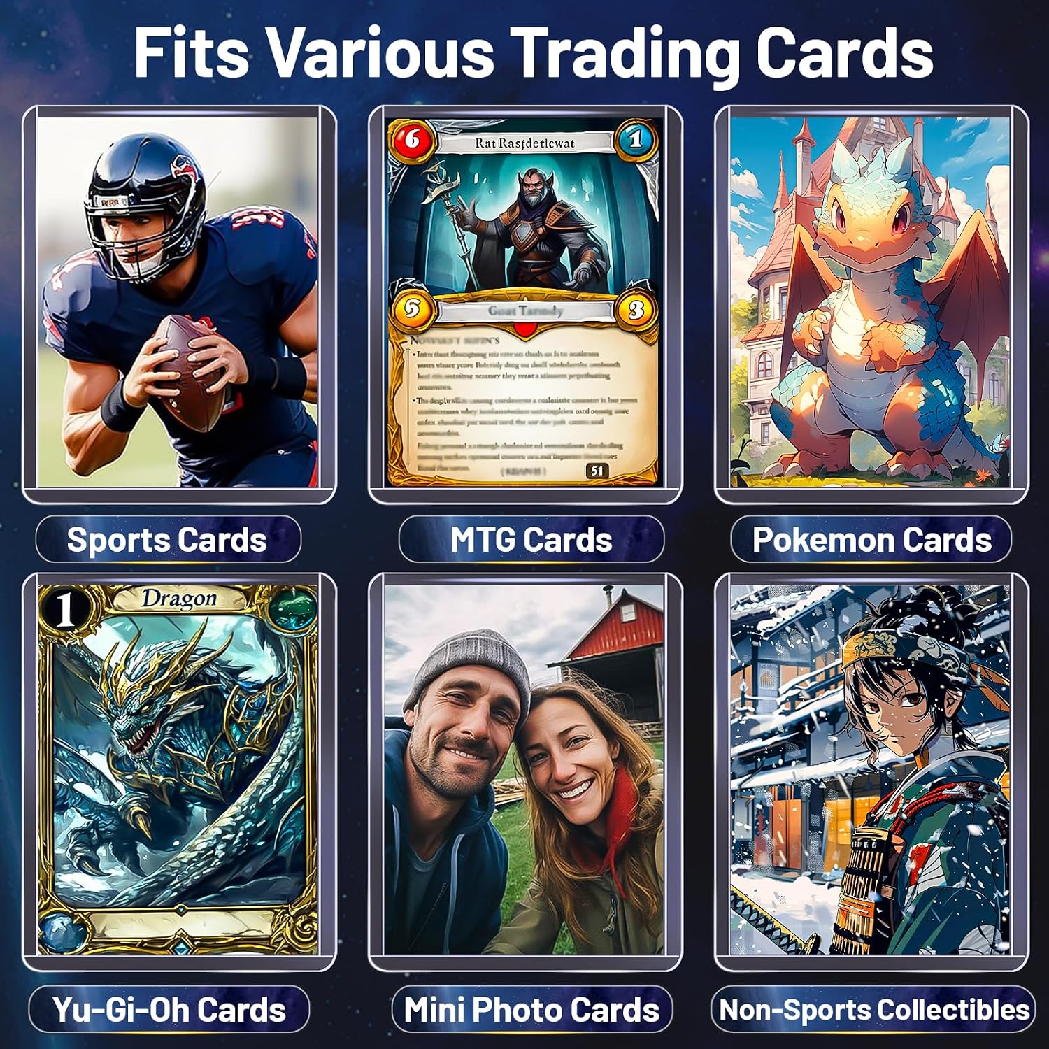 100 Toploaders 35PT Hard Plastic Card Sleeves for Baseball Trading Card | 3"x4" 100 rigid sleeves, acid-free PVC bend