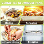 8x8 Aluminum Pans with Clear Plastic Lids 10 Pack Foil Pans with Lids