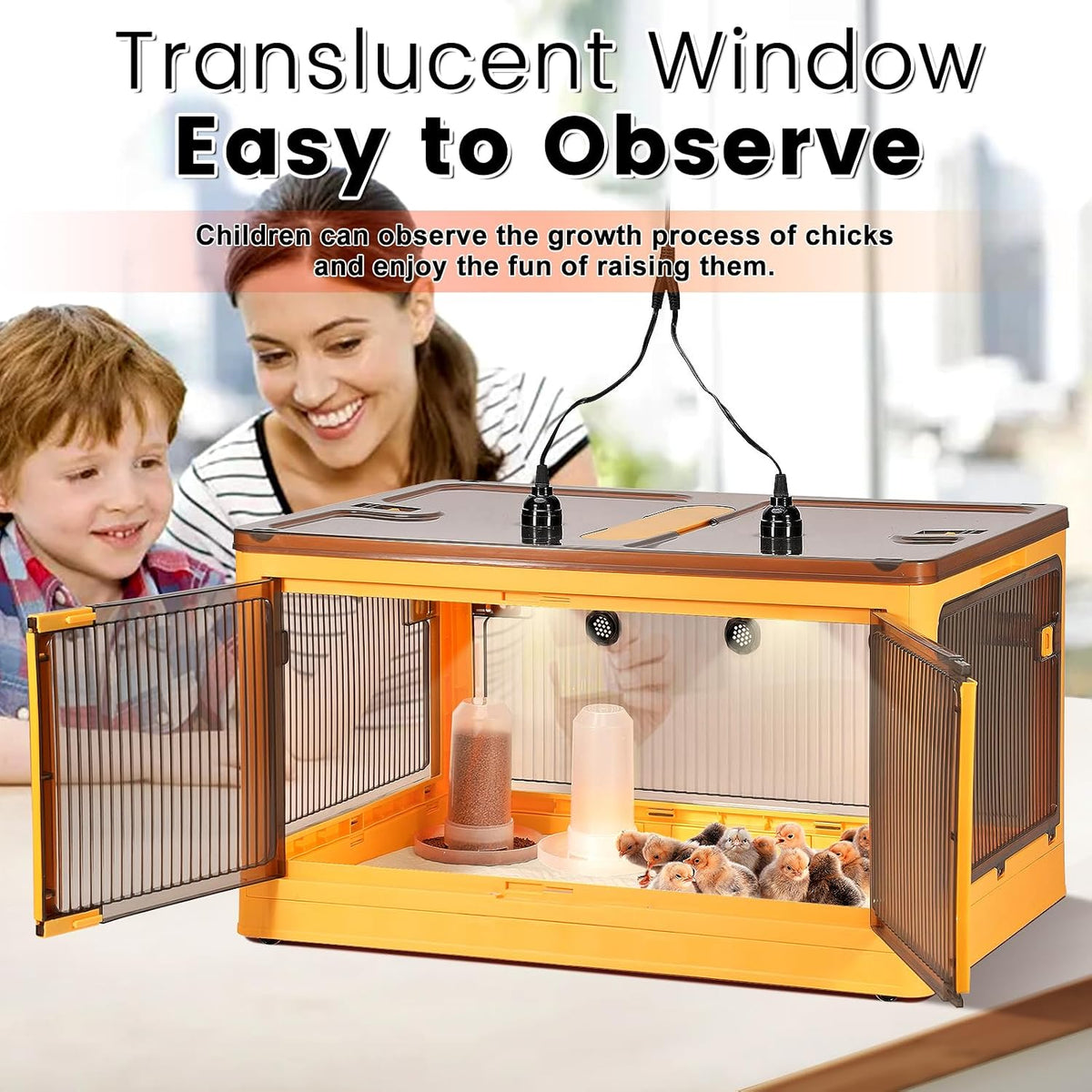 115L Chicken Brooder Box for Chicks Kit with Heater Chicks Warmer Brooder Plate Ducks Tent Pen Thermometer for 30
