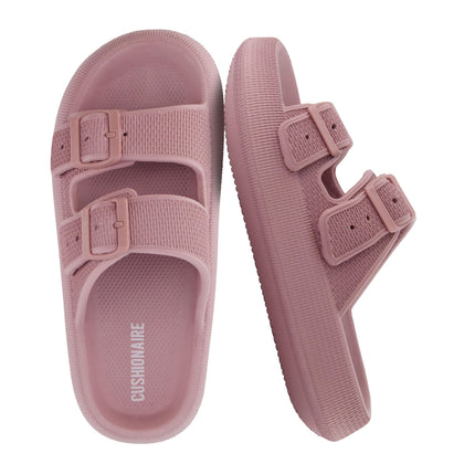 Fame Pillow Recovery Sandals for Women, Adjustable Double Buckle Waterproof EVA Cloud Slides, Blush 10