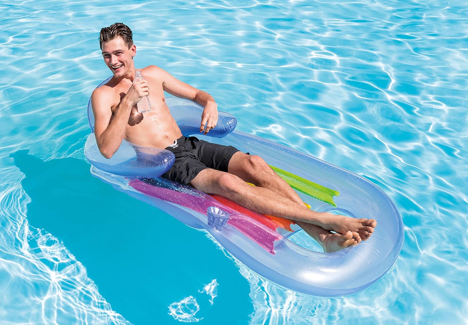 King Kool 58802EP Inflatable Lounging Swimming Pool Float, Multi-Colored