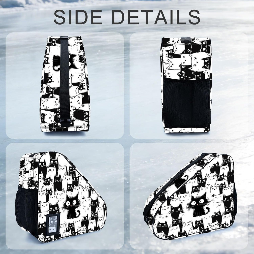 Camo Print Skate Bag For Ice Roller Inline Skates With Adjustable Shoulder Strap Fit Women Men Adults