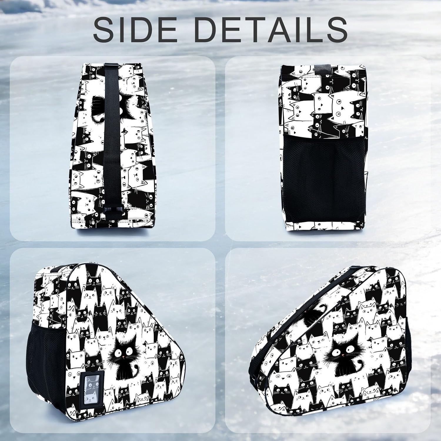 Camo Print Skate Bag For Ice Roller Inline Skates With Adjustable Shoulder Strap Fit Women Men Adults