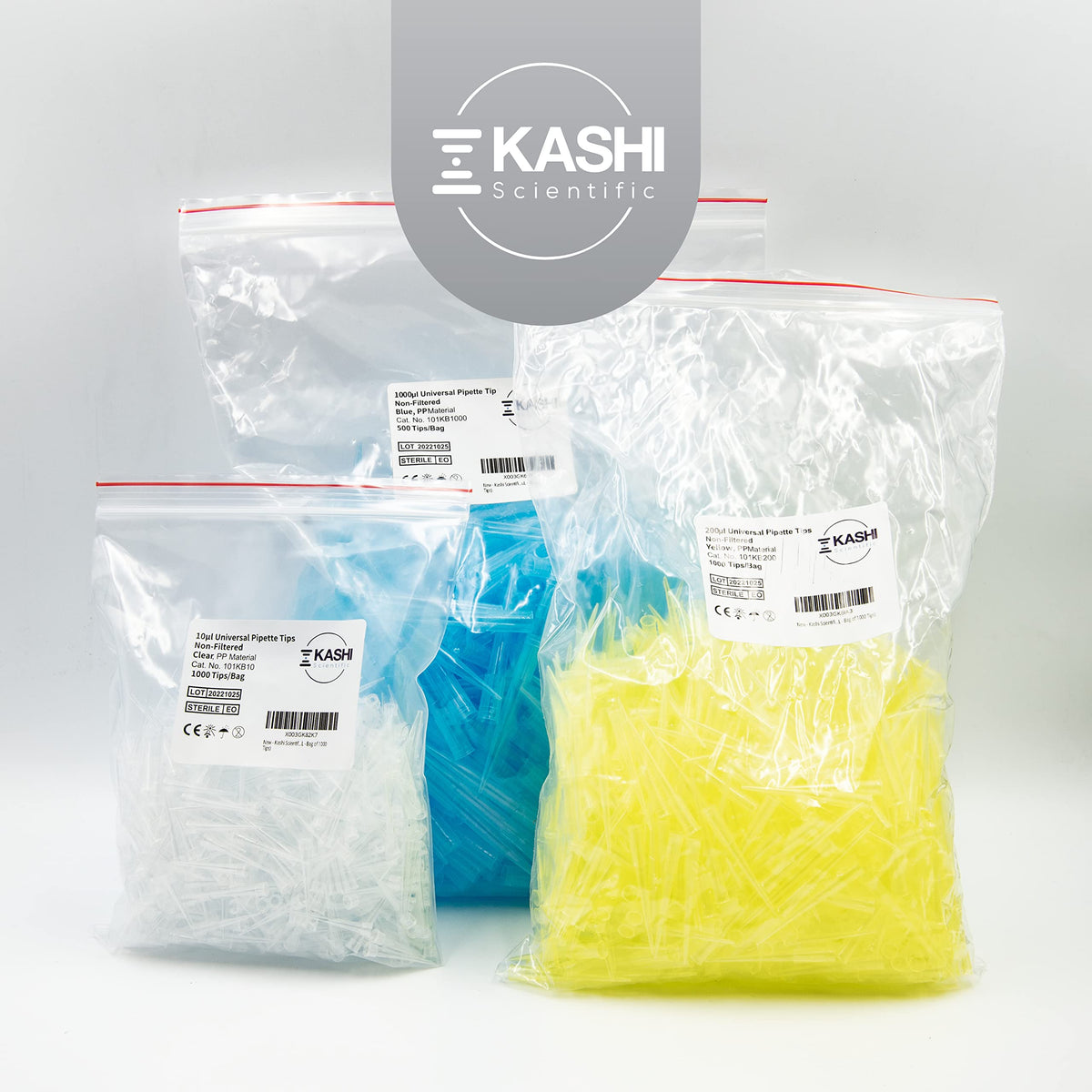 200uL Universal Non-Filter Pipette Tips, Sterile Low Binding Yellow Pipet Tips with Graduation, DNase/RNase Free