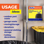 Essentials Extra Large 39 Gallon Trash Bags, Black, Unscented, 40ct