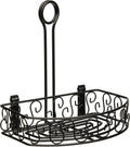 8 1/4" Black Oblong Wire Condiment Caddy
