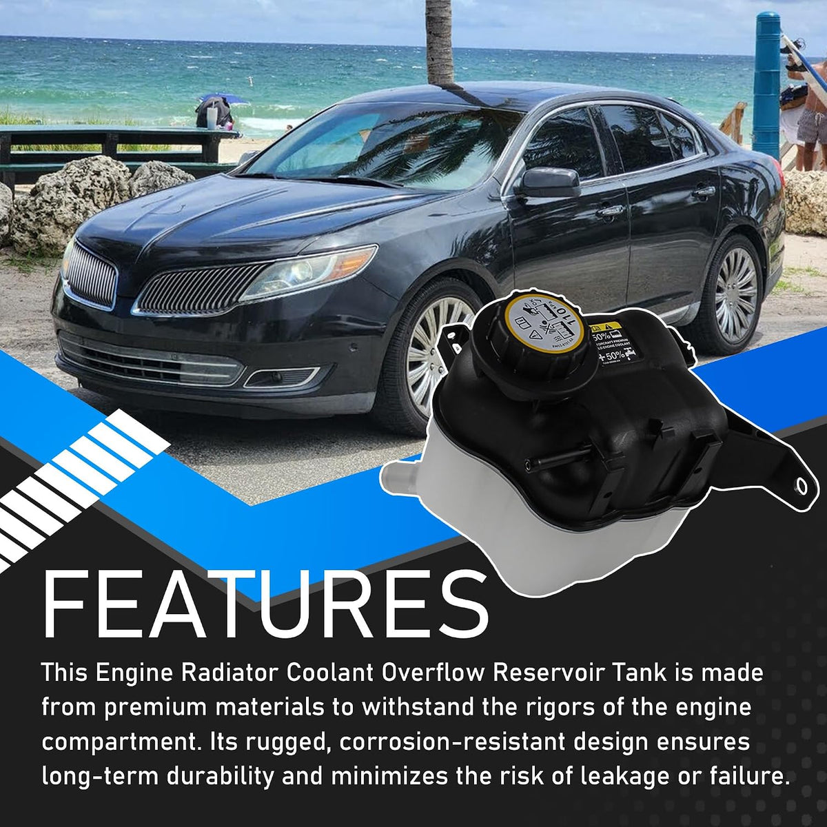Engine Coolant Reservoir Tank Compatible with 2008-2018 Ford