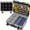 Trading Card Storage Box, Extra Large PSA Slab Case, Waterproof Carry Case | Graded Card Case with 8 Adjustable