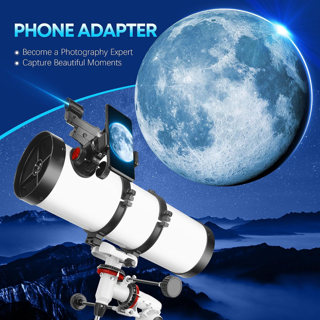 150EQ Professional Astronomy Telescope for Adults High Powered | Portable Manual Equatorial Reflector Telescope for