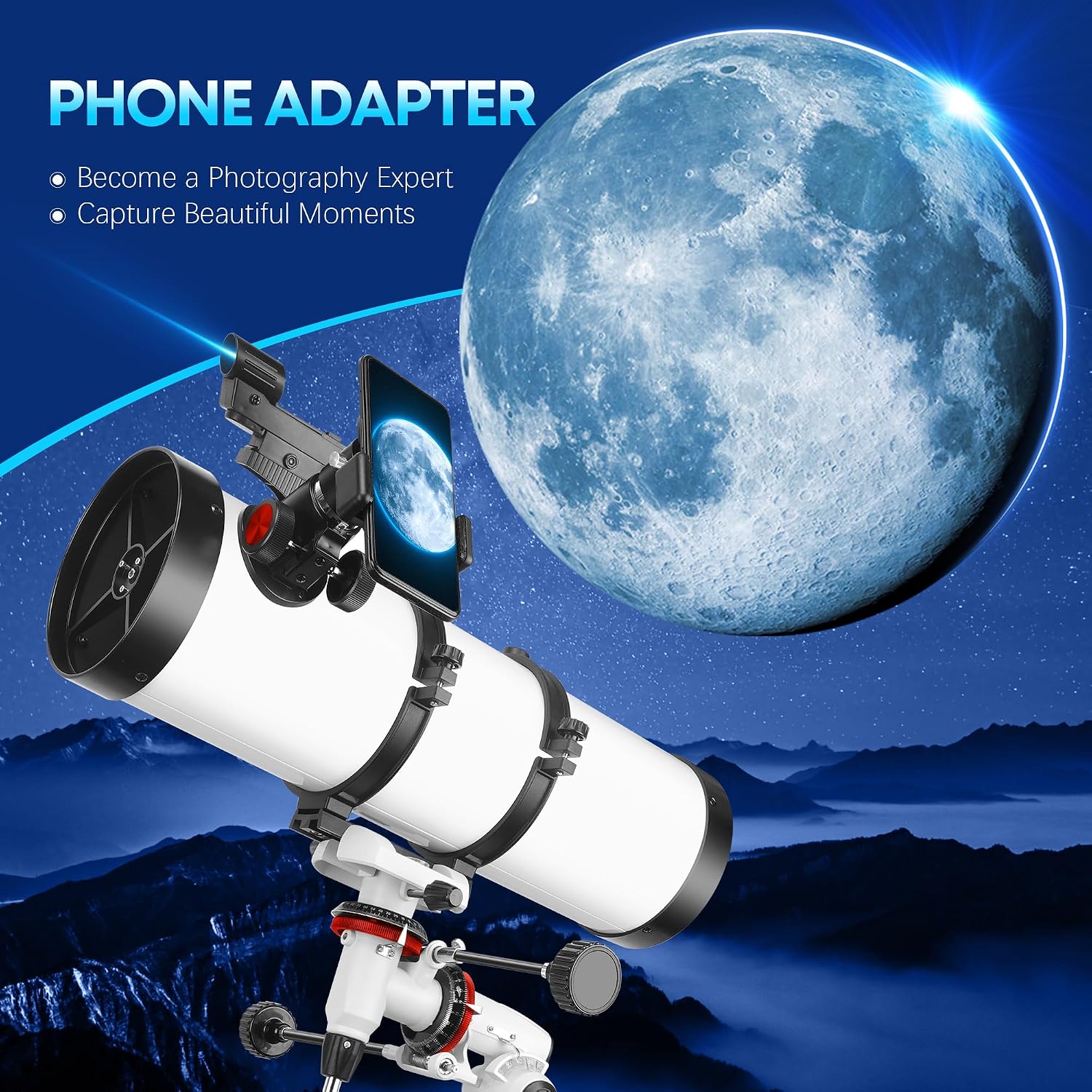 150EQ Professional Astronomy Telescope for Adults High Powered | Portable Manual Equatorial Reflector Telescope for