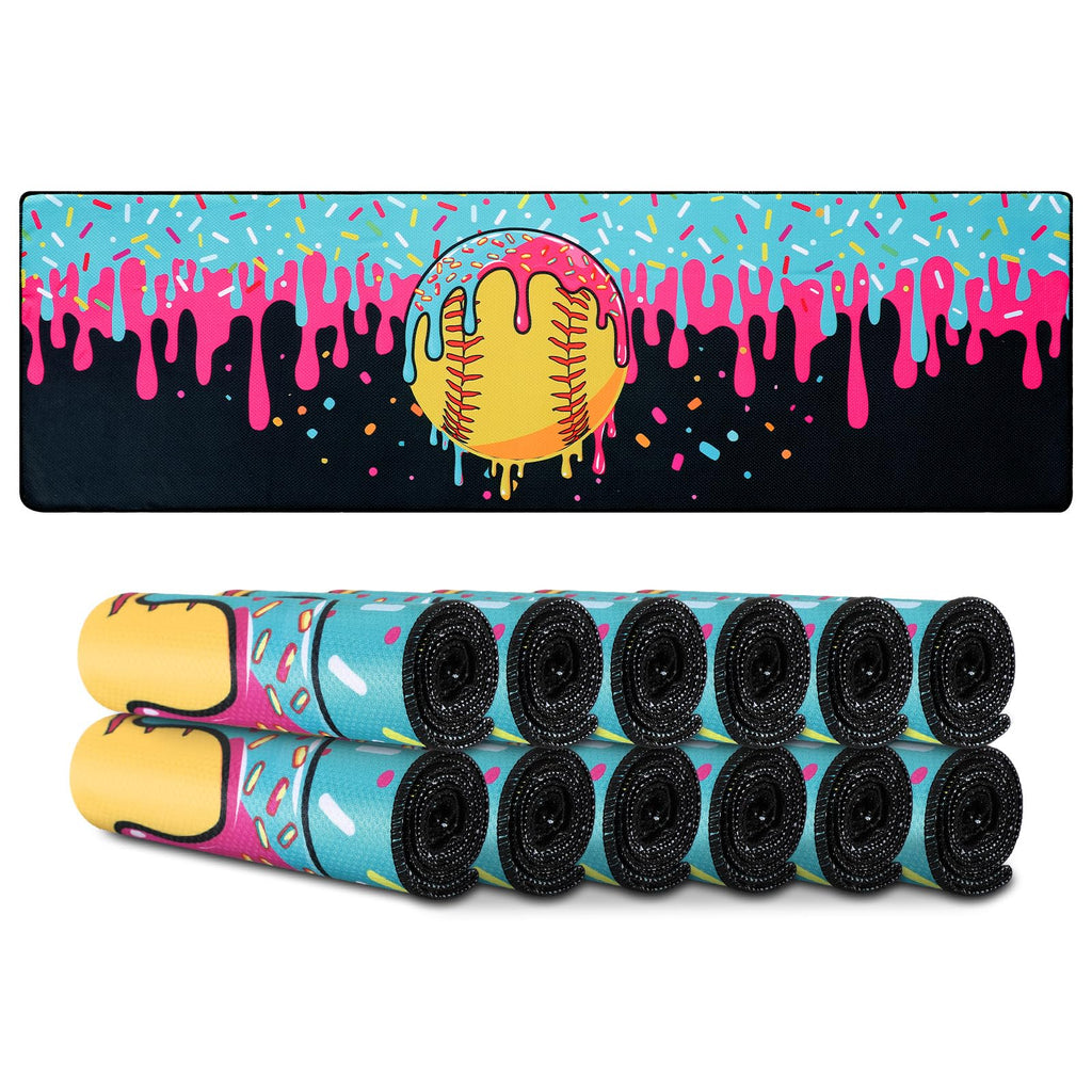 12 Counts Black Softball Ice Cream Drip Cooling Towels 40"x12"