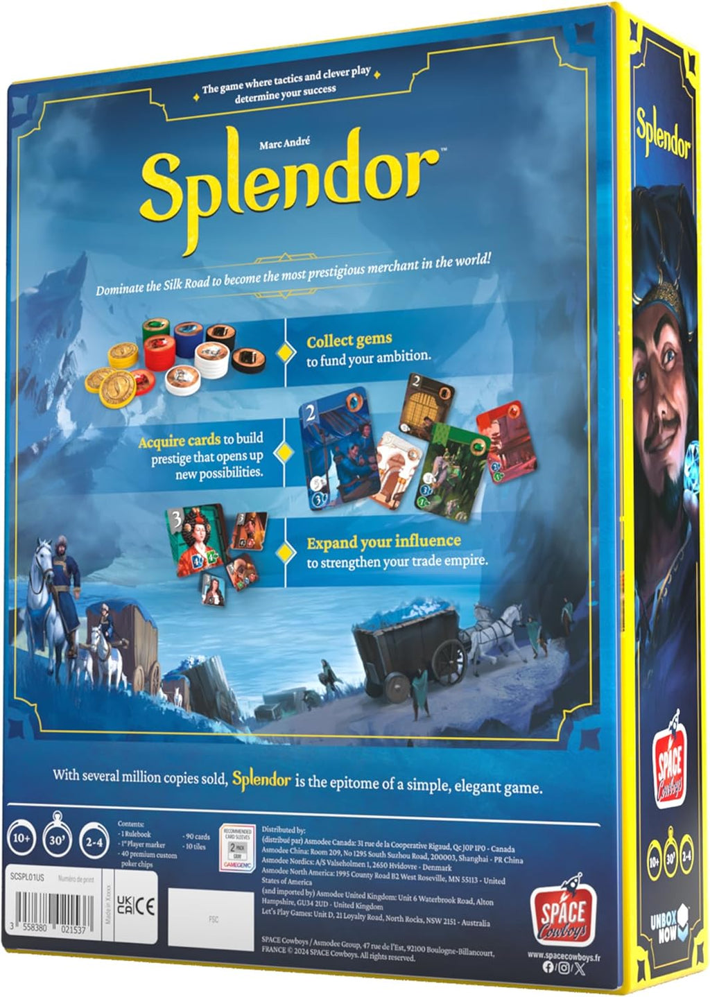 Splendor Board Game - Gem Trading & Engine-Building Strategy for Adults & Families, Adult Board Games, Family Fun for