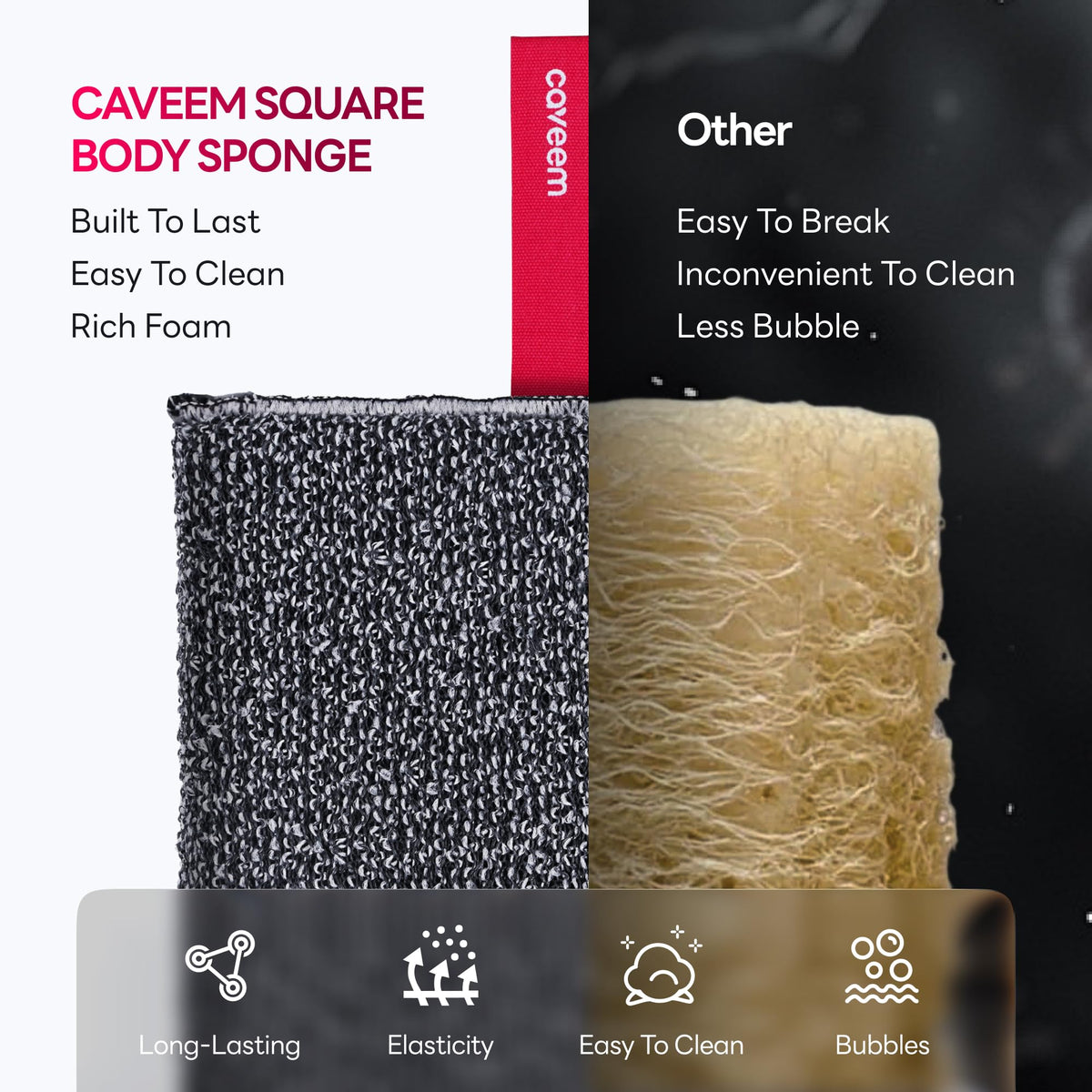 Exfoliating Body Scrubber, Large Bath and Body Scrub Buffer, Dual Texture Body Exfoliator for Remove Dead Skin, Soft