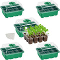 5-Pack Seed Starter Trays, Seed Starter Kit with Adjustable Humidity Dome and Base Indoor Greenhouse Mini Propagator