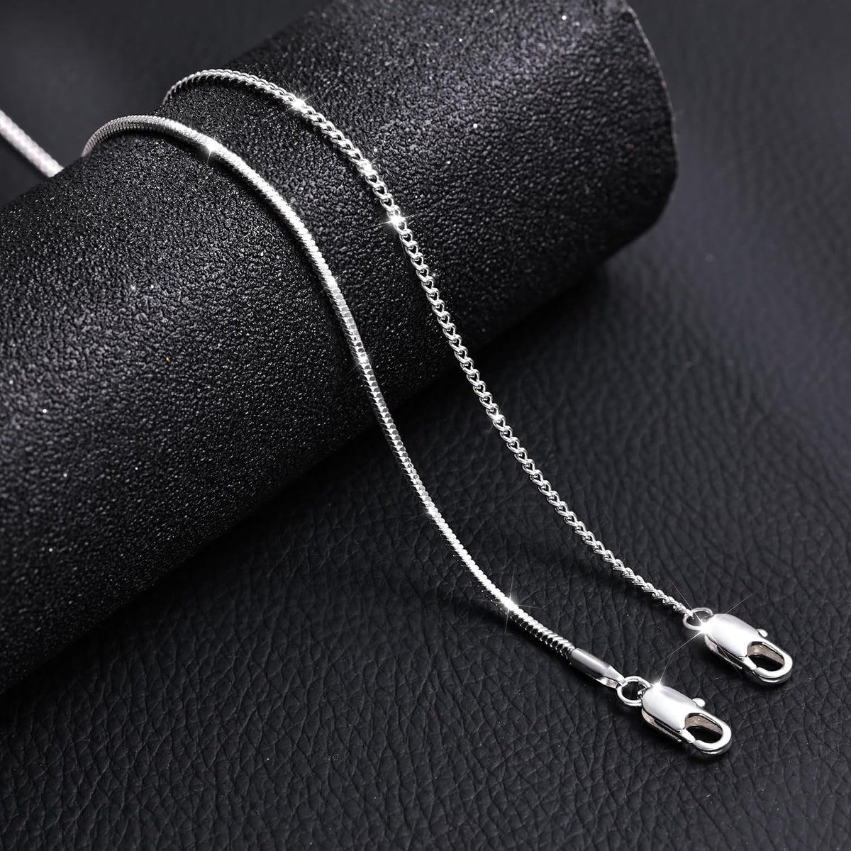 Silver Bracelets for Men, Stackable Fashion Cuban Snake Chain Set | Stainless Steel Jewelry, Tarnish Resistant