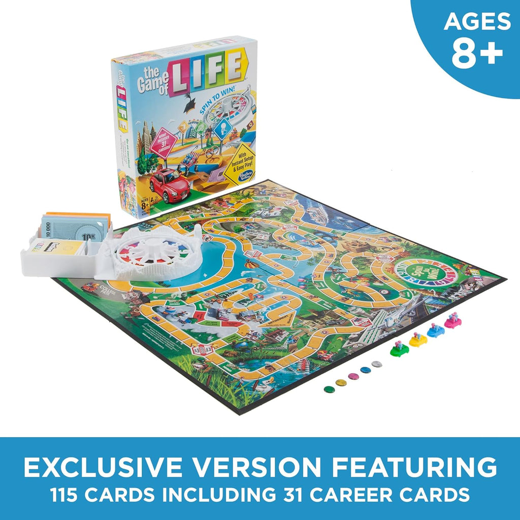 Hasbro Gaming The Game of Life Board Game, Family Games for Kids Ages 8+, Includes 31 Careers, Family Board Games for