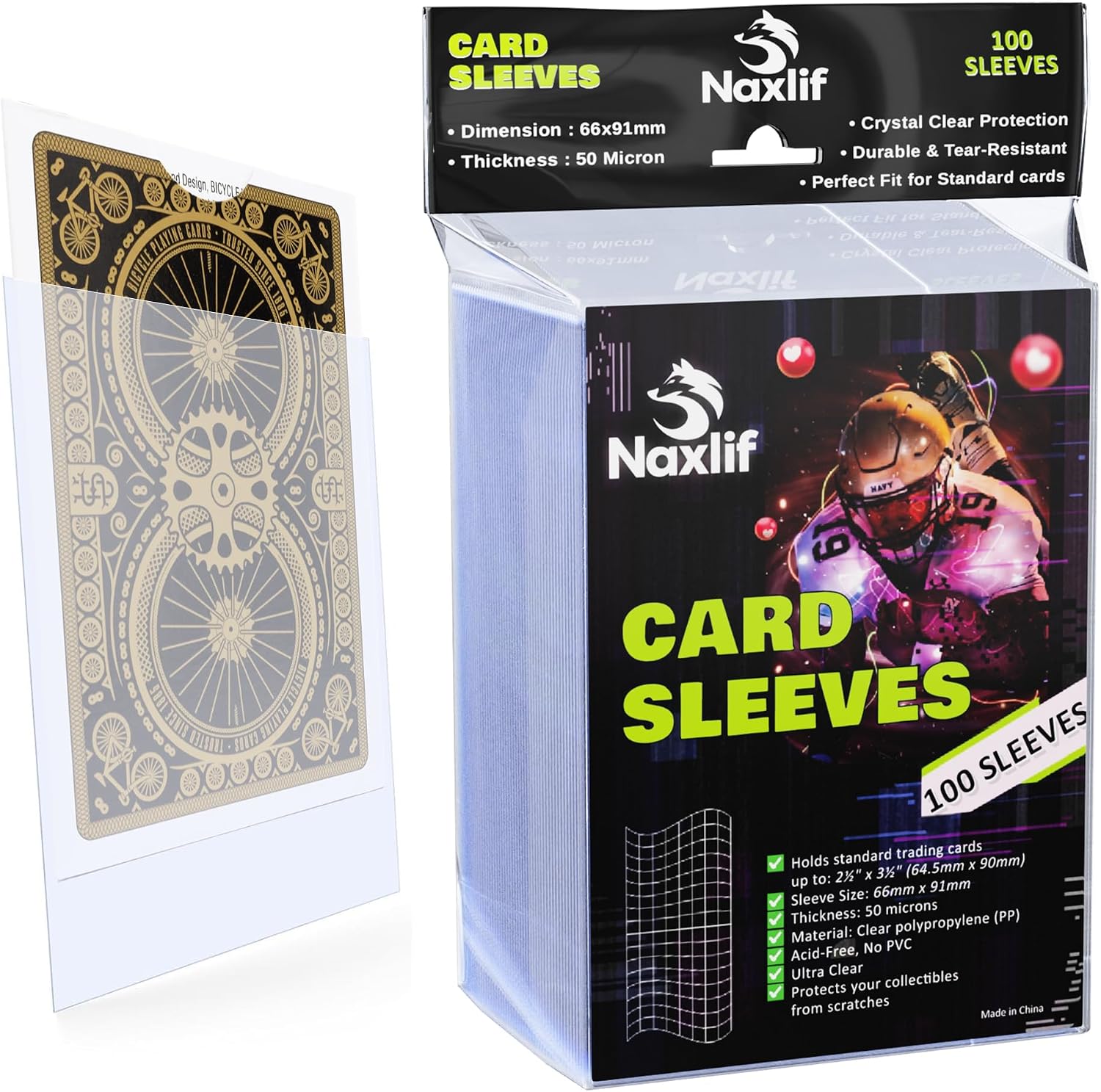 Card Sleeves 100 Count, Trading Card Sleeves, Clear Penny Sleeves | PVC Free & Acid Free, Soft Polypropylene for