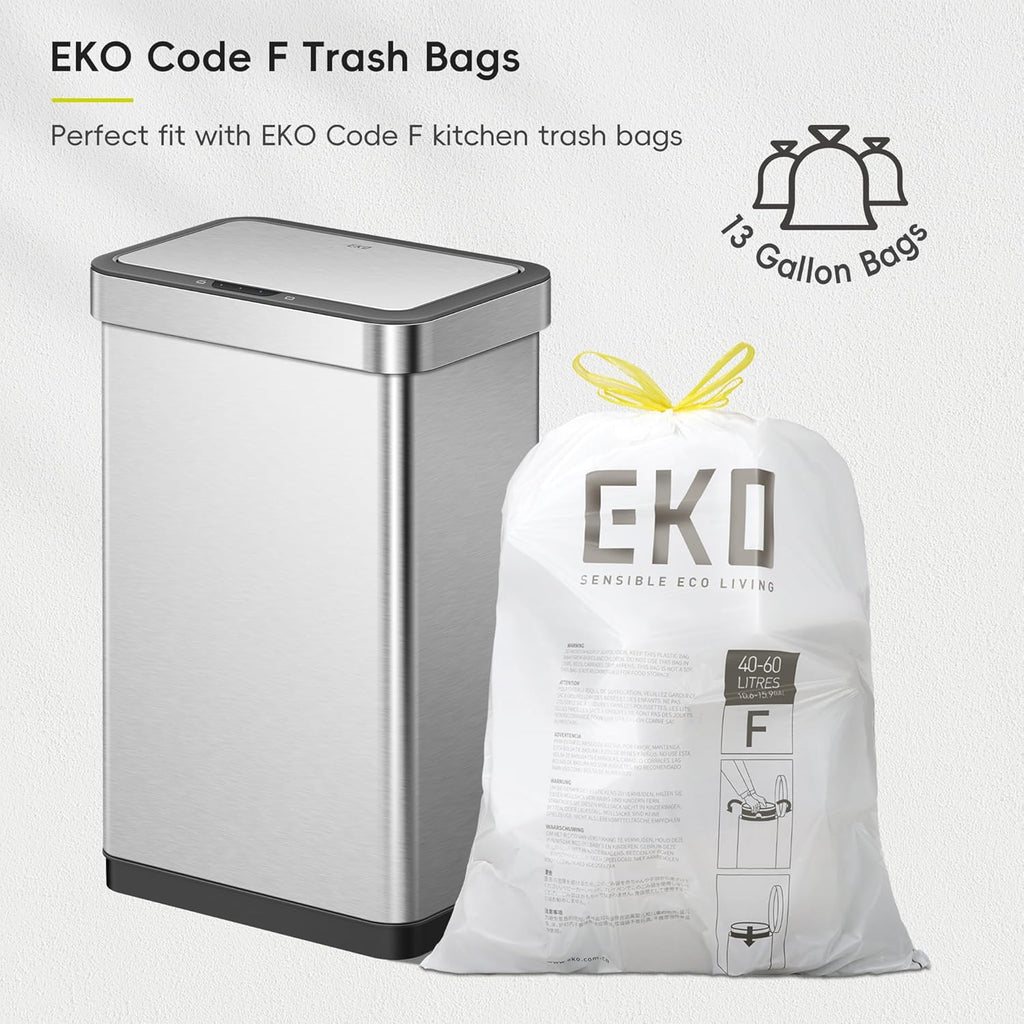 EcoNova 13.2 Gallon/ 50L Automatic Sensor Kitchen Trash Can or Recycling Bin, Stainless Steel Touchless Garbage Bin