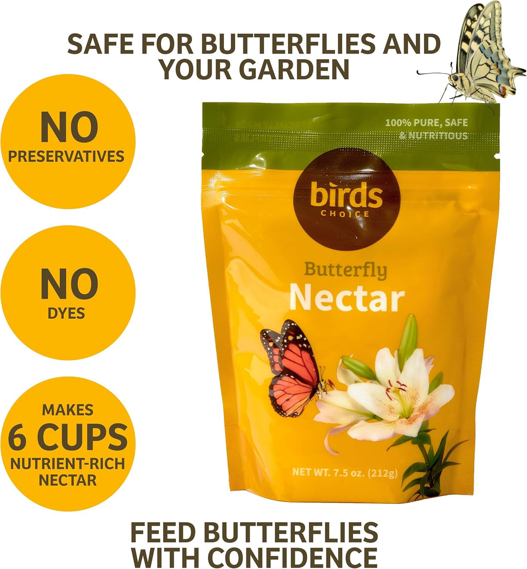 Flutterby 12 oz Outdoor Butterfly Feeder + 7.5 oz Nectar Bundle | Butterfly Feeding Station for Garden with Fruit