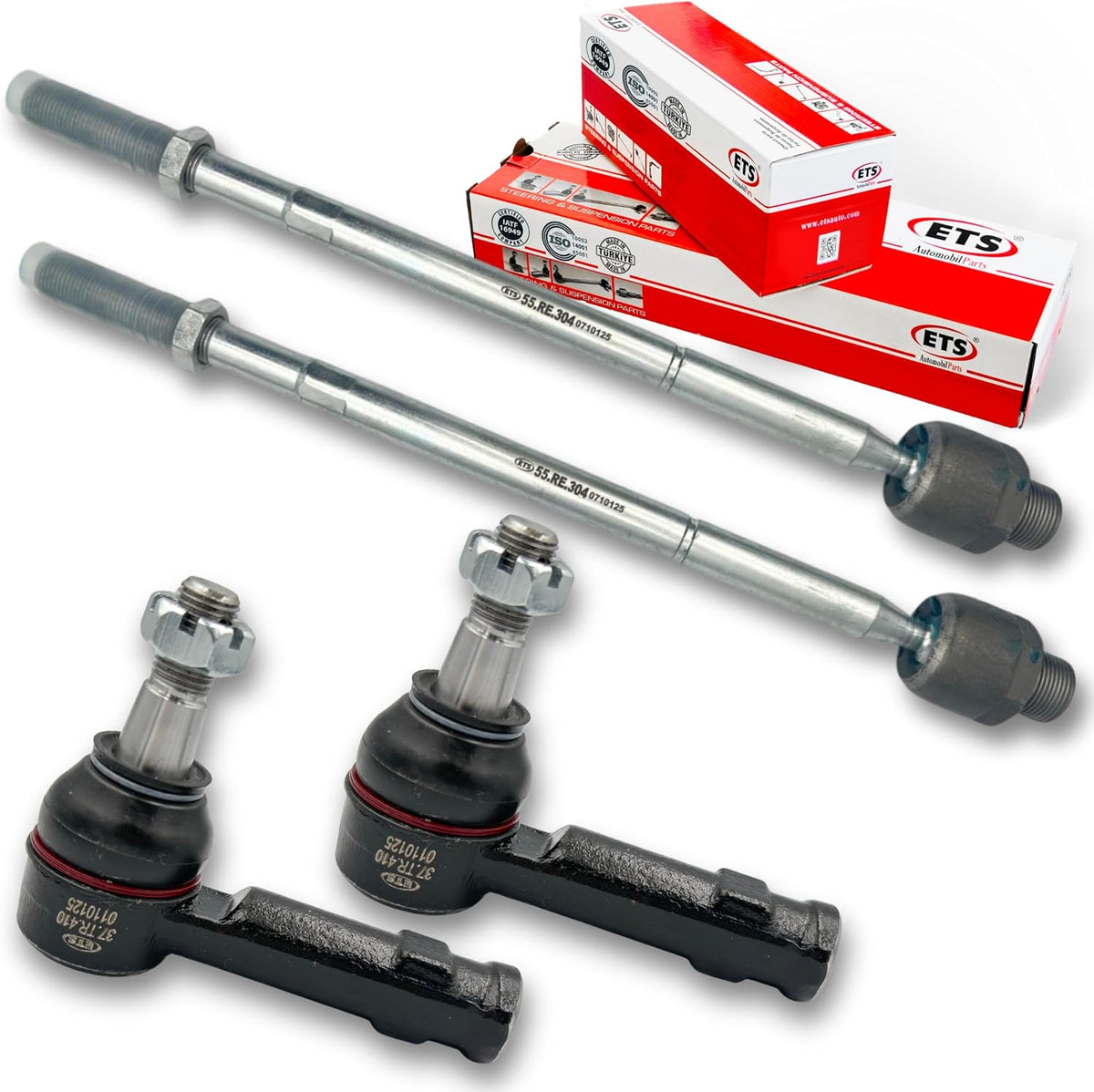 ETS 4Pc Inner and Outer Tie Rod End Kit EV800098, ES80574 Fits 2006-2012 Dodge Ram 1500 (5 Lug Models Only)