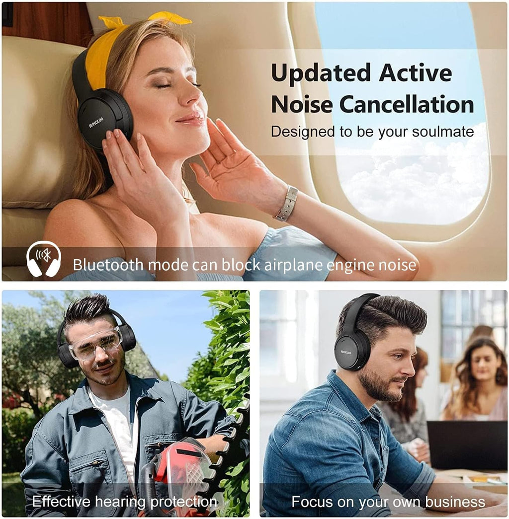 Active Noise Cancelling Headphones, Wireless Bluetooth Over Ear | 100H Playtime, Transparency Mode, Deep Bass Hi-Fi