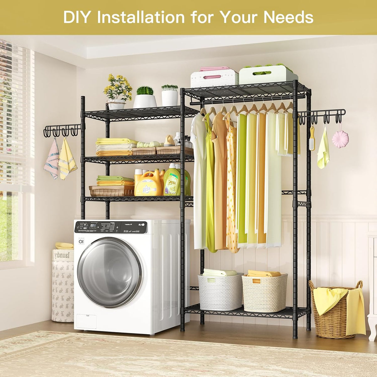 U5 Over the Washer and Dryer Storage Shelf, Laundry Room Space Saver