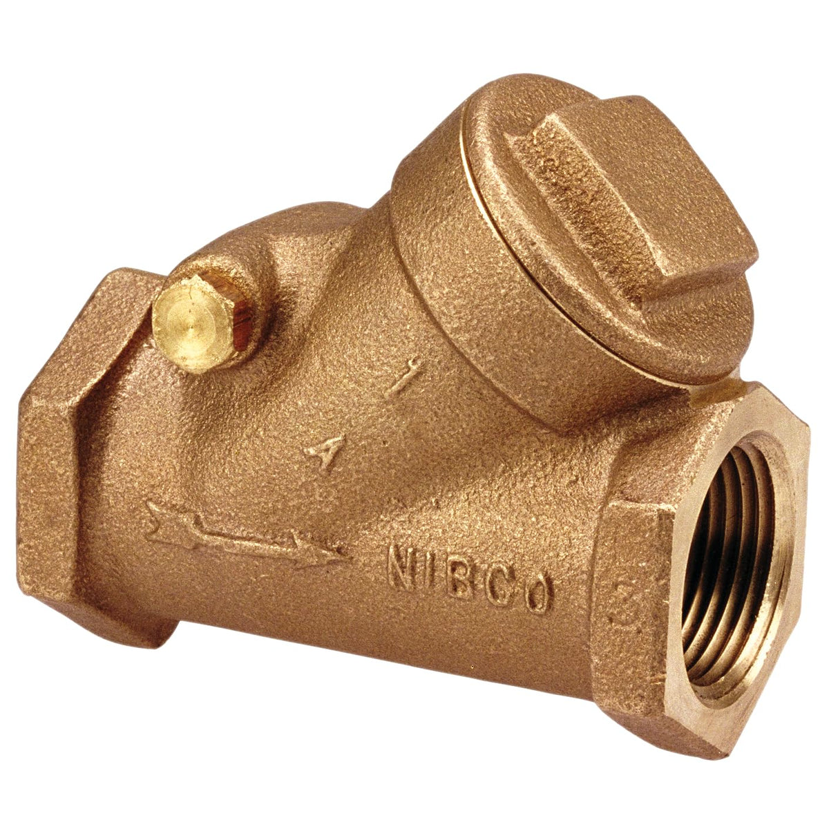NIBCO Fig No T-413-Y, 1/2 in. Bronze Check Valve, PTFE Seat Disc, Threaded