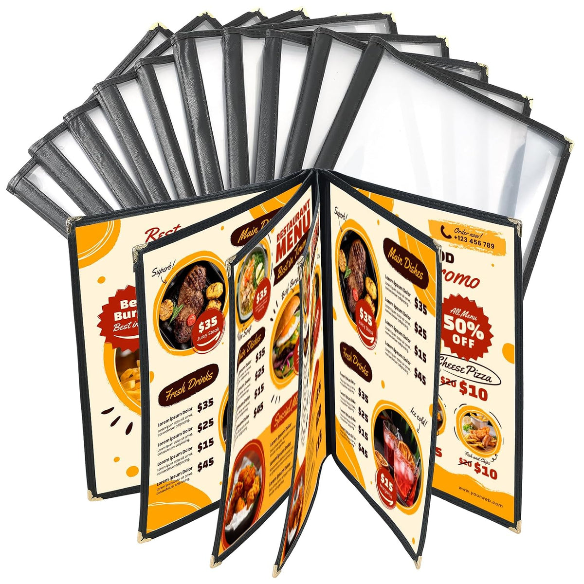 Transparent Restaurant Menu Covers 8.5 x 11 | Restaurant Recipe Menu Covers Transparent Restaurant Menu Covers for
