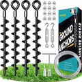 Ground Anchors Heavy Duty Shed Anchors Kit Mobile Home Anchor, 4x15in | Trampoline Anchors with 1/8" Galvanized Cable