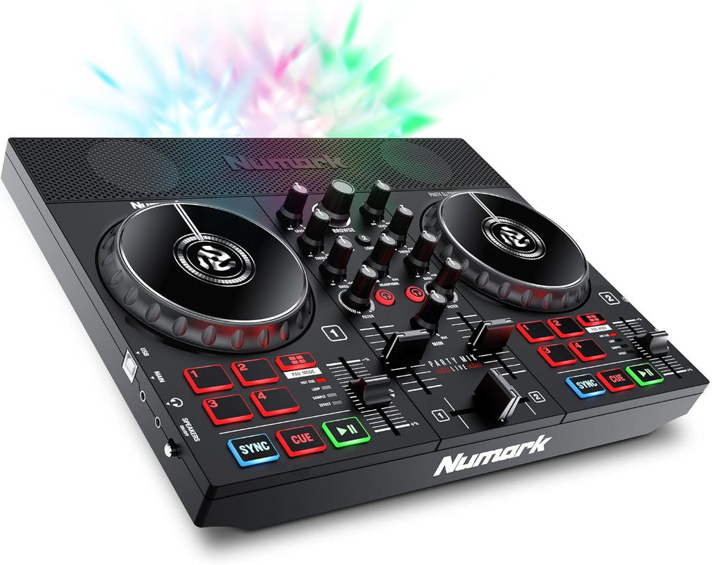 Party Mix Live - DJ Controller with Built in Speakers, Party Lights and DJ Mixer, Complete Dj Set with Mixer and