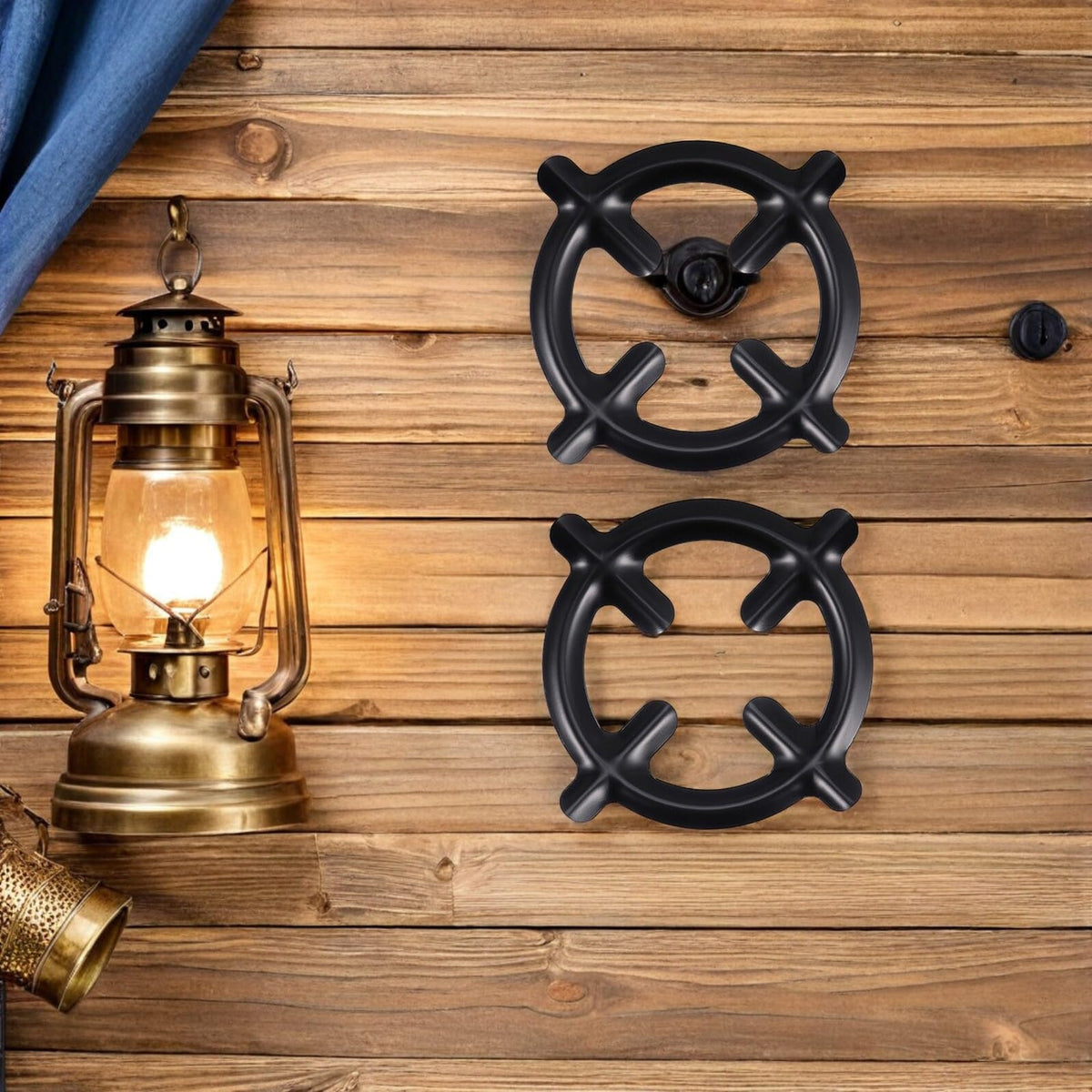 Kichvoe Gas Stove Holders 2pcs Black Iron for Gas Stove