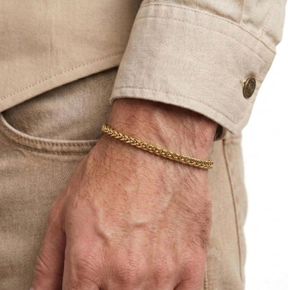 Mens Bracelet - Stainless Steel, Non Tarnish Rope Chain Bracelets, Stylish Fathers Day Gift for Dad, Husband, Boyfriend.