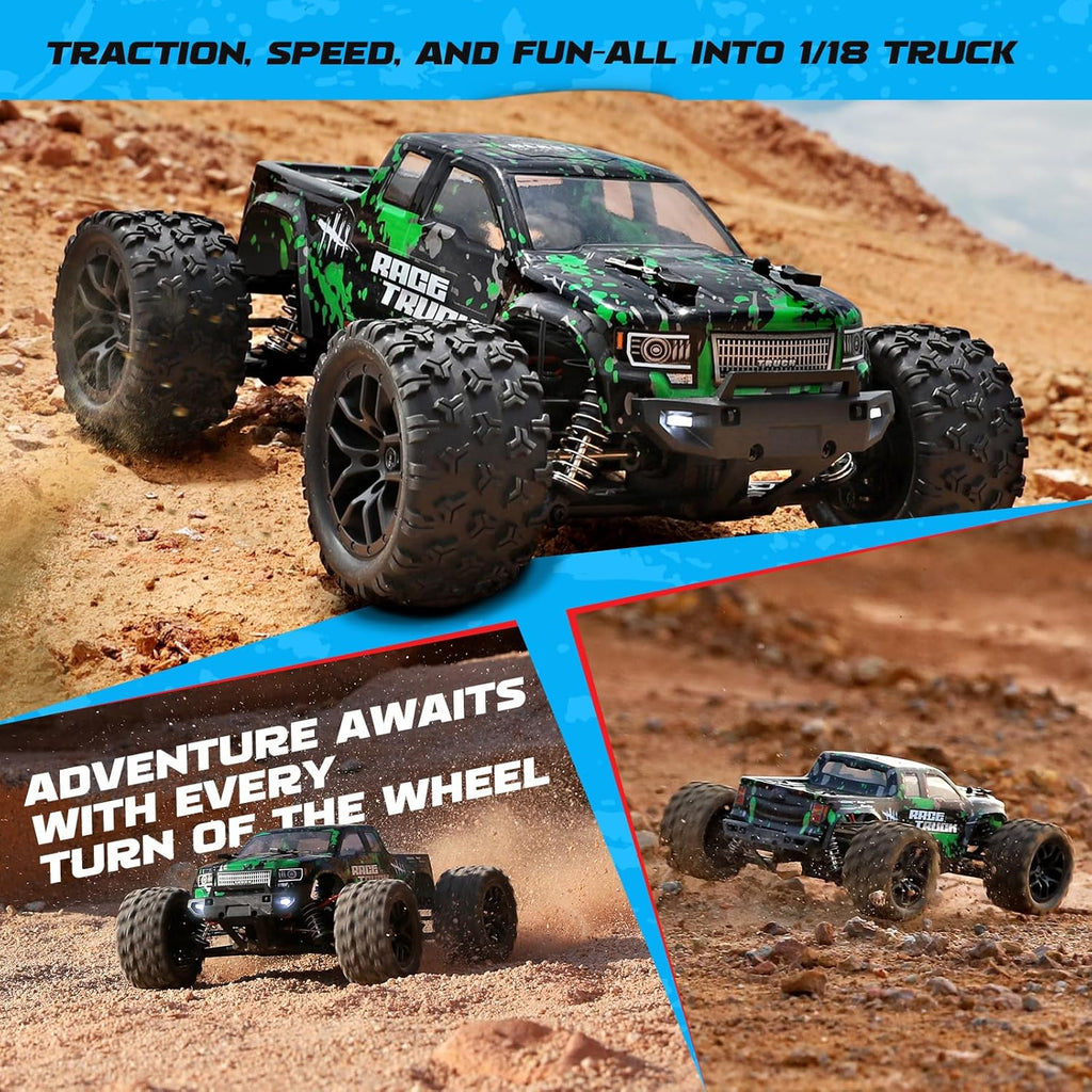 18859 1:18 Scale All Terrain RC Car, Hobby 4WD Remote Control Car | 2.4GHz Electric RC Vehicle 36 KPH High Speed 4X4