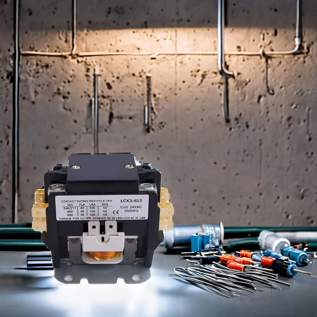 Air Conditioner Contactor 24V Coil 2 Pole 40 Amps Universal and Compatible for Fast Replacement