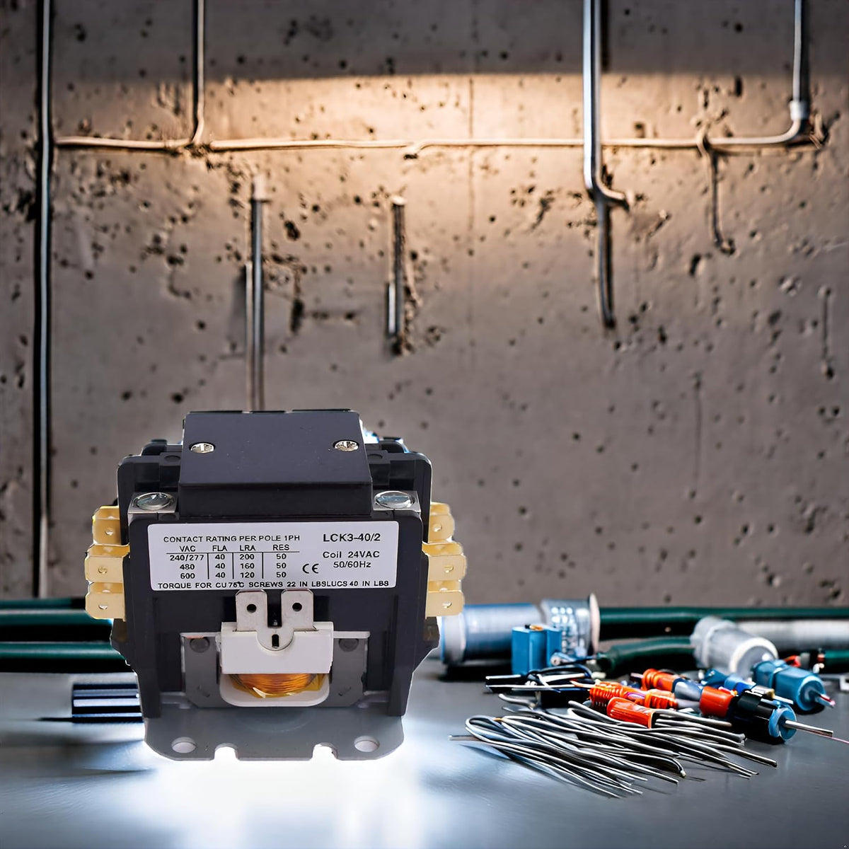 Air Conditioner Contactor 24V Coil 2 Pole 40 Amps Universal and Compatible for Fast Replacement