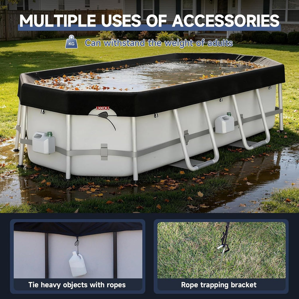 Rectangular Pool Cover for above Ground Pools, Heavy Duty Winter Cover Ideal for Waterproof and Dustproof (9x18 FT