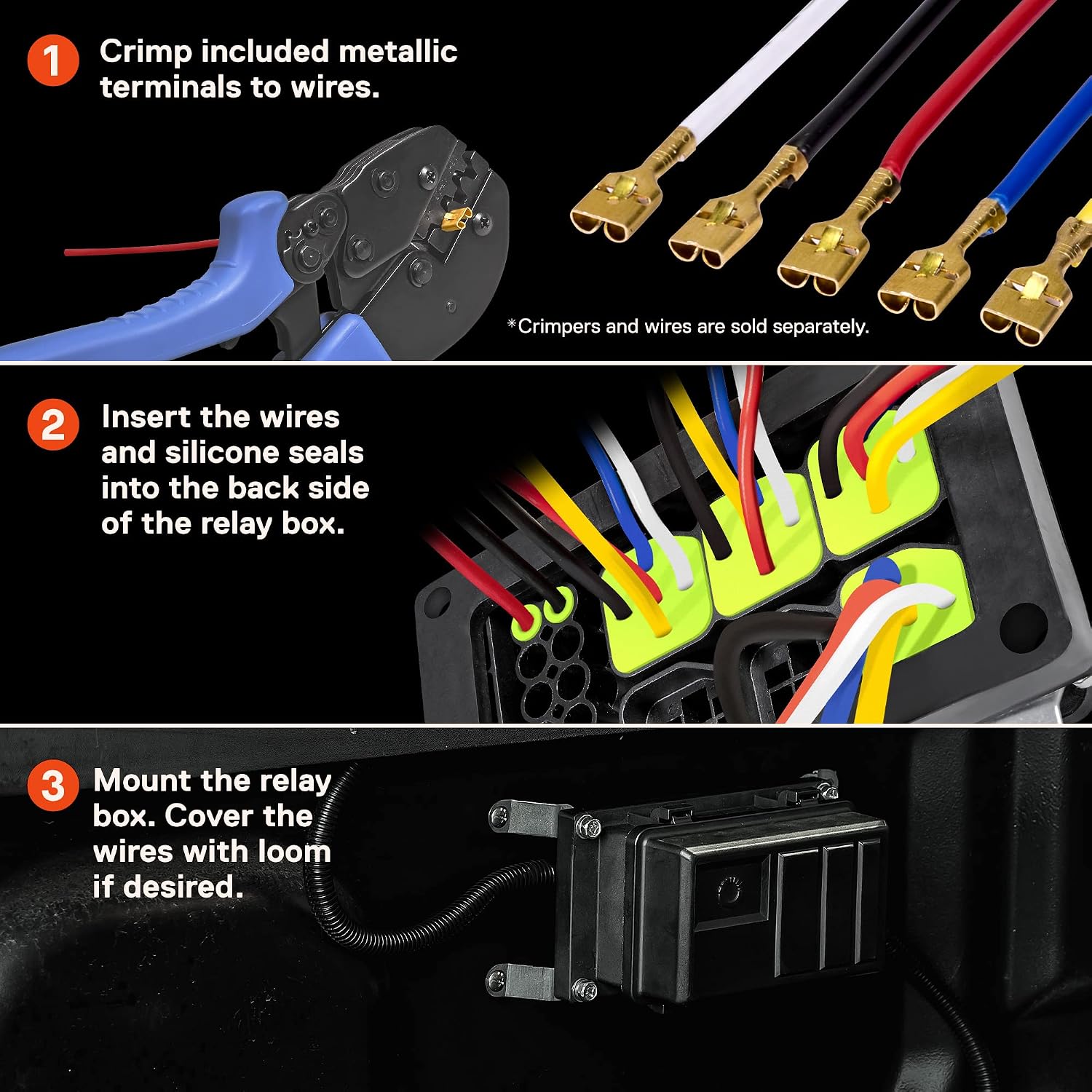 True MODS 12V Automotive Waterproof Fuse Relay Box 5-Pin Relay Block Kit | 6 ATC/ATO Bosch Style Fused Distribution