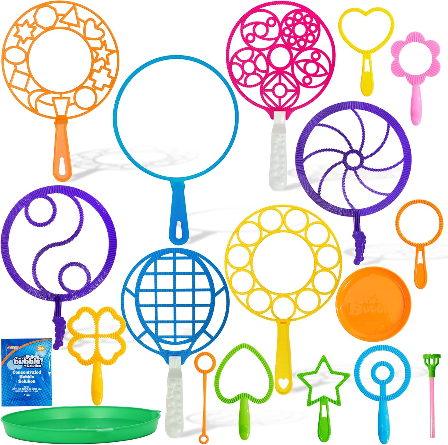 Big Bubble Wands Set Bulk for Kids Summer Outdoor Toy Game Activity Party Favors, 18 Pcs Giant Bubble Maker with