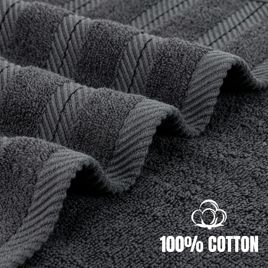 8 Piece Towel Set – Super Absorbent & Quicker-to-Dry, Thick 100% Ring Spun Cotton Towels for Bathroom, Spa & Hotel –