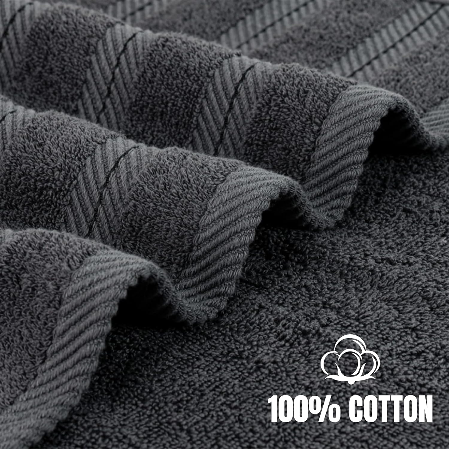 8 Piece Towel Set – Super Absorbent & Quicker-to-Dry, Thick 100% Ring Spun Cotton Towels for Bathroom, Spa & Hotel –