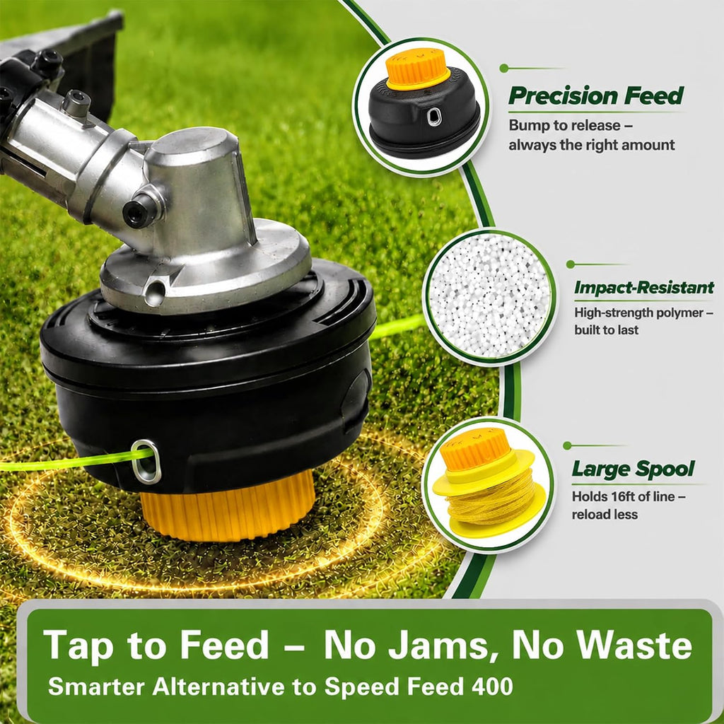 Universal Bump Feed Trimmer Head Replacement Fits Gas and Cordless Trimmers