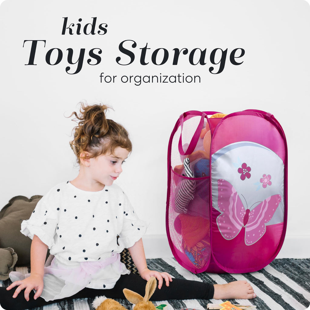 Collapsible Mesh Pop Up Hamper (Butterfly)